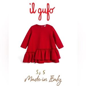 IL GUFO sz 5 Girls Red Dress